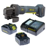 Titan battery angle grinder brushless PAG521B-CORE 125mm 2 batteries + charger