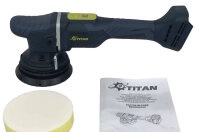 Battery Eccentric Polishing Machine 15mm Orbit brushless Titan TDA1521B &Oslash;125mm